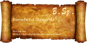 Bernfeld Szegfű névjegykártya